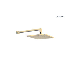 Deszczownica kwadratowa 22 cm z ramieniem ściennym złoty połysk Atran Oltens (36019800)