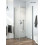 Zestaw kabina prysznicowa 90 cm kwadratowa z brodzikiem Superior chrom/szkło przezroczyste Byske Oltens (20002100 + 17001000))