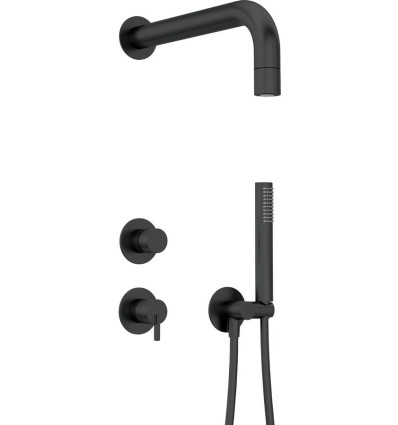 Zestaw prysznicowy podtynkowy z główką prysznicową czarny mat Silia Deante (NQS N9XK)