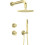 Zestaw prysznicowy podtynkowy z głowicą prysznicową złoto szczotkowane Silia Deante (NQS R9YK)