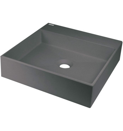Umywalka granitowa nablatowa 40x40 Correo antracyt metalik Deante (CQR TU4S)