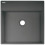 Umywalka granitowa nablatowa 40x40 Correo antracyt metalik Deante (CQR TU4S)