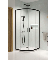 Kabina prysznicowa 80x80 Premium Pro Black PDD Radaway (1013000-01-01 + 1013100-54-01)
