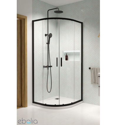 Kabina prysznicowa 80x80 Premium Pro Black PDD Radaway (1013000-01-01 + 1013100-54-01)