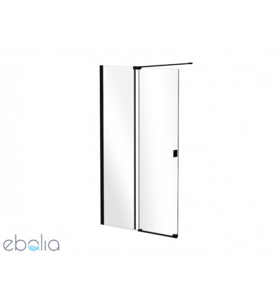 Kabina prysznicowa przesuwna walk-in 100x200 Vayo Black Besco (VYB-100-200C)