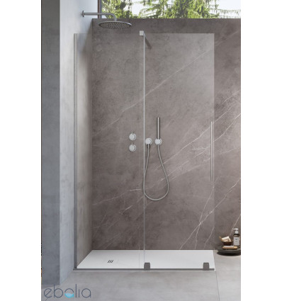 Kabina Walk-in 120 lewa Furo Brushed Nickel Radaway (10106638-91-01L + 10110594-01-01)