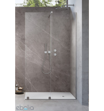 Kabina Walk-in 120 lewa Furo Brushed Nickel Radaway (10106638-91-01L + 10110594-01-01)
