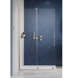 Kabina prysznicowa 80 Furo Walk-in Brushed Gold Radaway (10106438-99-01L + 10110394-01-01)