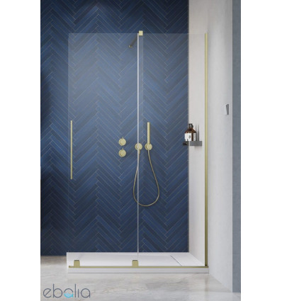 Kabina prysznicowa 80 Furo Walk-in Brushed Gold Radaway (10106438-99-01L + 10110394-01-01)