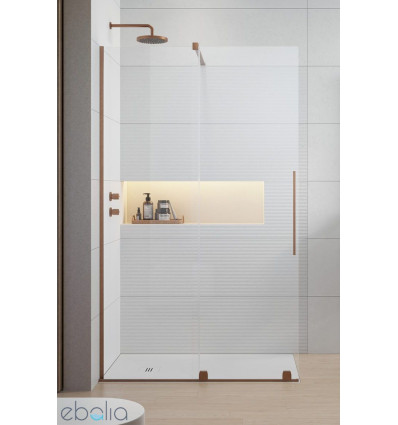 Kabina prysznicowa 80 Furo Walk-in Brushed Copper Radaway (10106438-93-01L + 10110394-01-01)