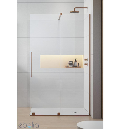 Kabina prysznicowa 80 Furo Walk-in Brushed Copper Radaway (10106438-93-01L + 10110394-01-01)