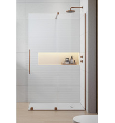 Kabina prysznicowa 160 Furo Walk-in Brushed Copper Radaway (10106838-93-01R + 10110794-01-01)