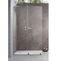 Kabina prysznicowa 90 Furo SL Walk-in Brushed Nickel Radaway (10306488-91-01L + 10110444-01-01)