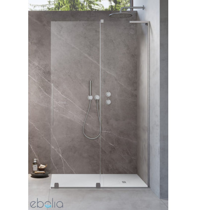 Kabina prysznicowa 80 Furo SL Walk-in Brushed Nickel Radaway (10306438-91-01L + 10110394-01-01)