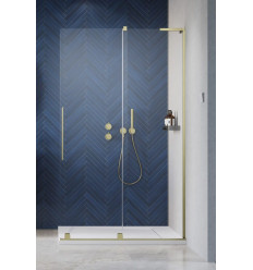 Kabina prysznicowa 120 Furo SL Walk-in Brushed Gold Radaway (10306638-99-01R + 10110594-01-01)