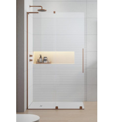 Kabina prysznicowa 80 Furo SL Walk-in Brushed Copper Radaway (10306438-93-01L + 10110394-01-01)