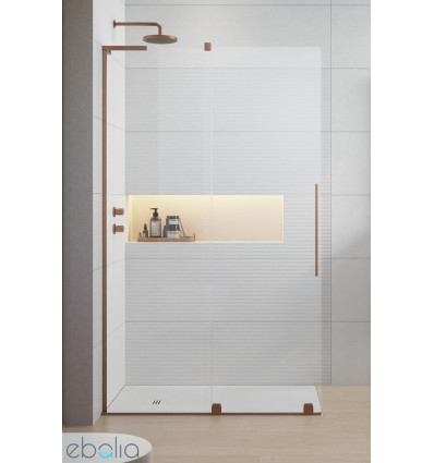 Kabina prysznicowa 80 Furo SL Walk-in Brushed Copper Radaway (10306438-93-01L + 10110394-01-01)