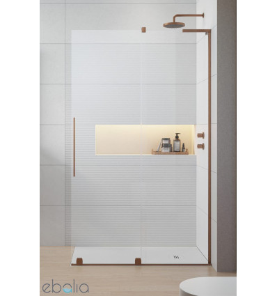 Kabina prysznicowa 80 Furo SL Walk-in Brushed Copper Radaway (10306438-93-01L + 10110394-01-01)