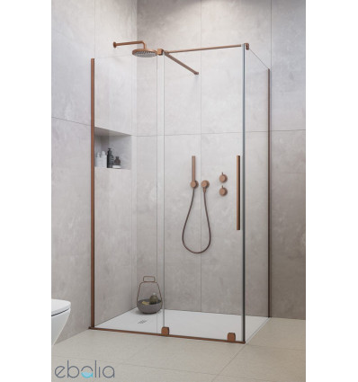 Kabina prysznicowa 90x70 Furo KDJ Brushed Copper Radaway (10104472-93-01L + 10110430-01-01 + 10113070-01-01)