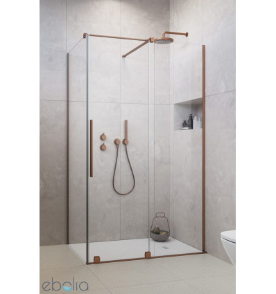 Kabina prysznicowa 90x70 Furo KDJ Brushed Copper Radaway (10104472-93-01L + 10110430-01-01 + 10113070-01-01)