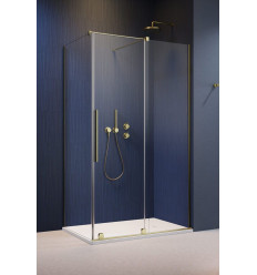 Kabina prysznicowa 90x70 Furo KDJ Brushed Gold Radaway (10104472-99-01R + 10110430-01-01 + 10113070-01-01)