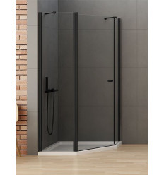 Kabina asymetryczna New Soleo Black New Trendy (K-0614)