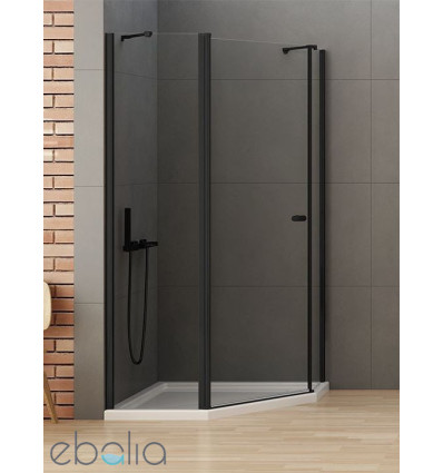 Kabina asymetryczna New Soleo Black New Trendy (K-0614)