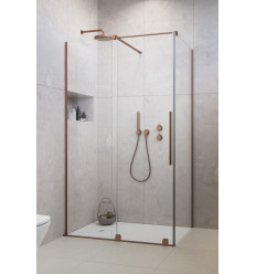 Kabina prysznicowa 90x70 Furo KDJ Brushed Copper Radaway (10104472-93-01L + 10110430-01-01 + 10113070-01-01)