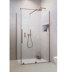 Kabina prysznicowa 90x70 Furo KDJ Brushed Copper Radaway (10104472-93-01L + 10110430-01-01 + 10113070-01-01)
