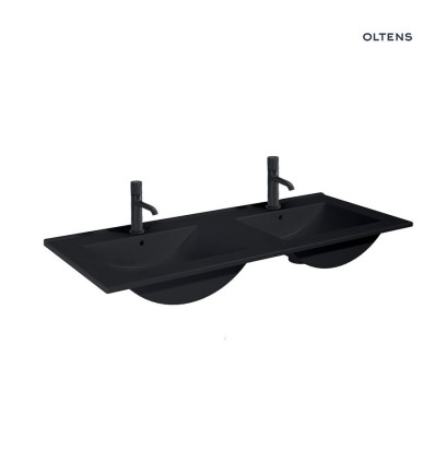 Umywalka 120x46 cm meblowa prostokątna podwójna czarny mat Vernal Oltens (41209300)
