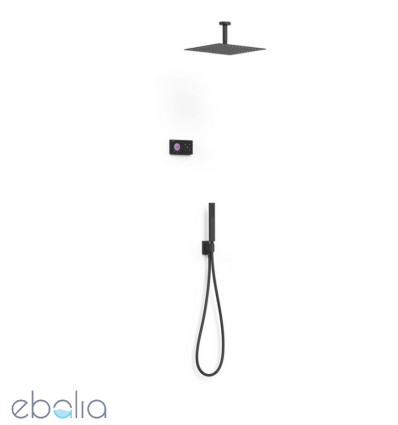 Zestaw elektronicznej baterii termostatycznej podtynkowej 2-drożny czerń matowa Shower Edition Tres (09288564NM)