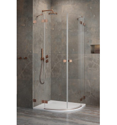 Kabina prysznicowa 80x80 Essenza Pro Brushed Copper PDD Radaway (10095080-93-01L + 10095080-93-01R)