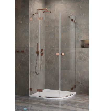 Kabina prysznicowa 80x80 Essenza Pro Brushed Copper PDD Radaway (10095080-93-01L + 10095080-93-01R)