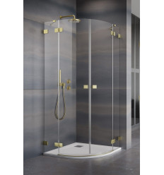 Kabina prysznicowa 90x80 Essenza Pro Brushed Gold PDD Radaway (10095090-99-01L + 10095080-99-01R)