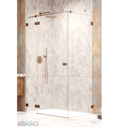 Kabina prysznicowa 80x70 Essenza Pro Brushed Copper KDJ Radaway (10097080-93-01L + 10098070-01-01)