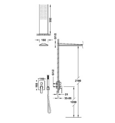 Bateria prysznicowa podtynkowa chrom Slim Tres (20228005NM)