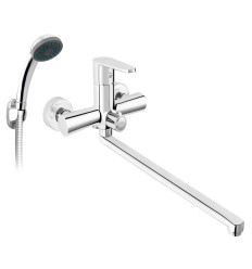 Bateria wannowa z wylewką 350mm, z zestawem natryskowym punktowym, chrom Algeo Ferro (BAG55A)