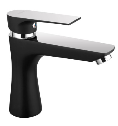 ALGEO SQUARE bateria umywalkowa stojąca, czarny / chrom Algeo Square Black-chrome Ferro (BAQ2BLC)
