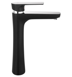 ALGEO SQUARE bateria umywalkowa nablatowa, czarny / chrom Algeo Square Black-chrome Ferro (BAQ2LBLC)