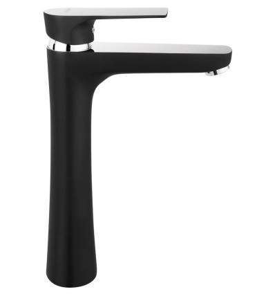 ALGEO SQUARE bateria umywalkowa nablatowa, czarny / chrom Algeo Square Black-chrome Ferro (BAQ2LBLC)