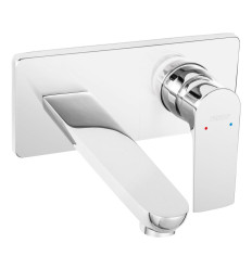 Bateria umywalkowa podtynkowa z wylewką 18cm, chrom Algeo Square Ferro (BAQ3PA18)