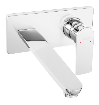 Bateria umywalkowa podtynkowa z wylewką 22cm, chrom Algeo Square Ferro (BAQ3PA22)