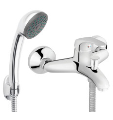 Bateria wannowa z zestawem natryskowym, chrom Basic Ferro (BBC11)