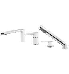 ADORE bateria wannowa,4-otworowa, biały / chrom Adore White-chrome Ferro (BDR11A)
