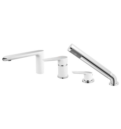 ADORE bateria wannowa,4-otworowa, biały / chrom Adore White-chrome Ferro (BDR11A)