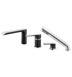ADORE bateria wannowa 4-otworowa, czarny / chrom Adore Black-chrome Ferro (BDR11ABLC)