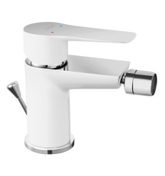 ADORE bateria bidetowa, korek automatyczny metalowy, biały / chrom Adore White-chrome Ferro (BDR6)
