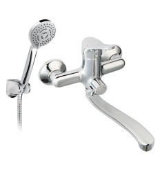 Bateria wannowa z wylewką 350mm z zestawem natryskowym, chrom Stillo Ferro (BSL55A)