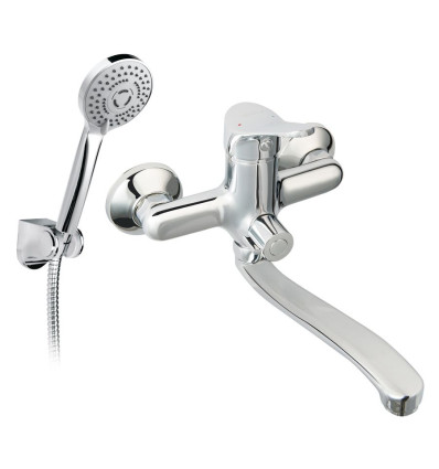 Bateria wannowa z wylewką 350mm z zestawem natryskowym, chrom Stillo Ferro (BSL55A)