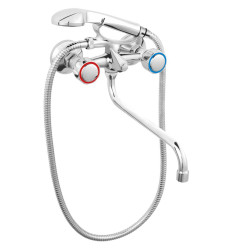 Bateria wannowa z zestawem natryskowym z ruchomą wylewką 1/2", chrom Standard Ferro (BST11A)